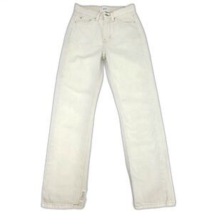 URBAN OUTFITTERS BDG Cowboy Jeans Slouchy Straight Distressed Cream Womens 25